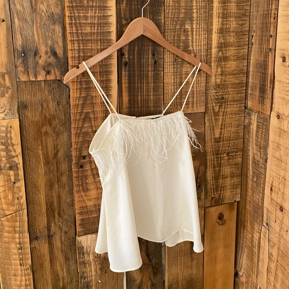 Cream Feather Blouse